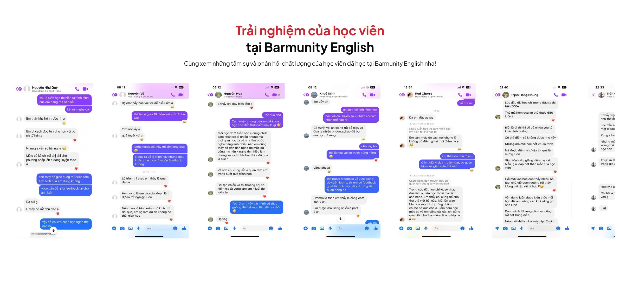 Khối trải nghiệm học viên trên theme WordPress trung tâm học tiếng Anh